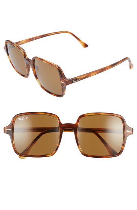 rayban 53mm chn havana square sunglasses